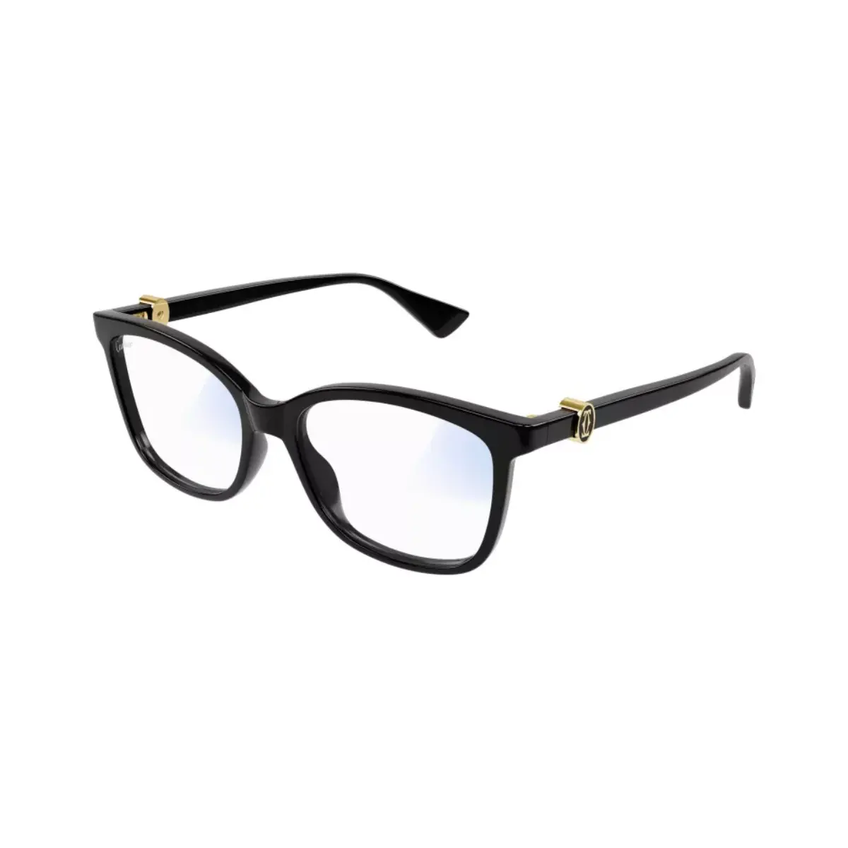 Óculos de Grau Cartier CT0493S-001 55 Acetato Preto com lentes na cor Fotocromático