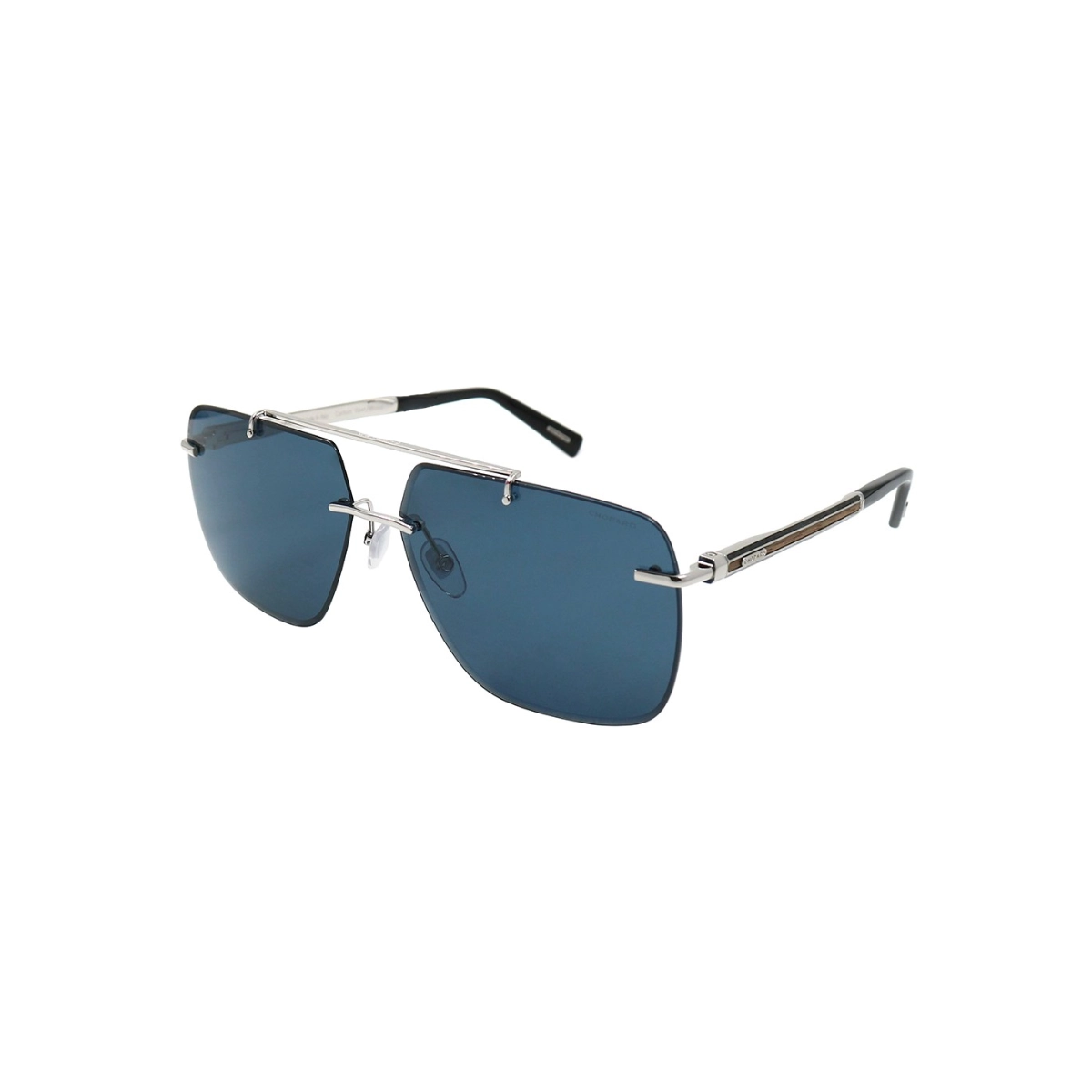 Óculos de Sol Chopard SCHD55 64579P Metal Prateado com lentes na cor Azul