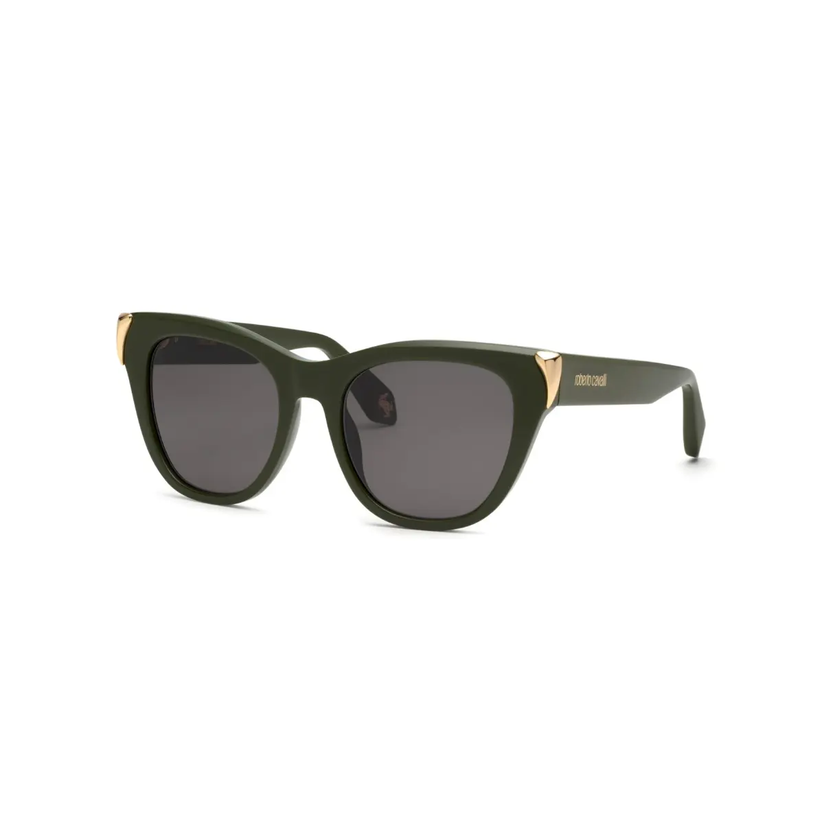 Óculos de Sol Roberto Cavalli SRC095M 540C36 Acetato Verde com lentes na cor Cinza