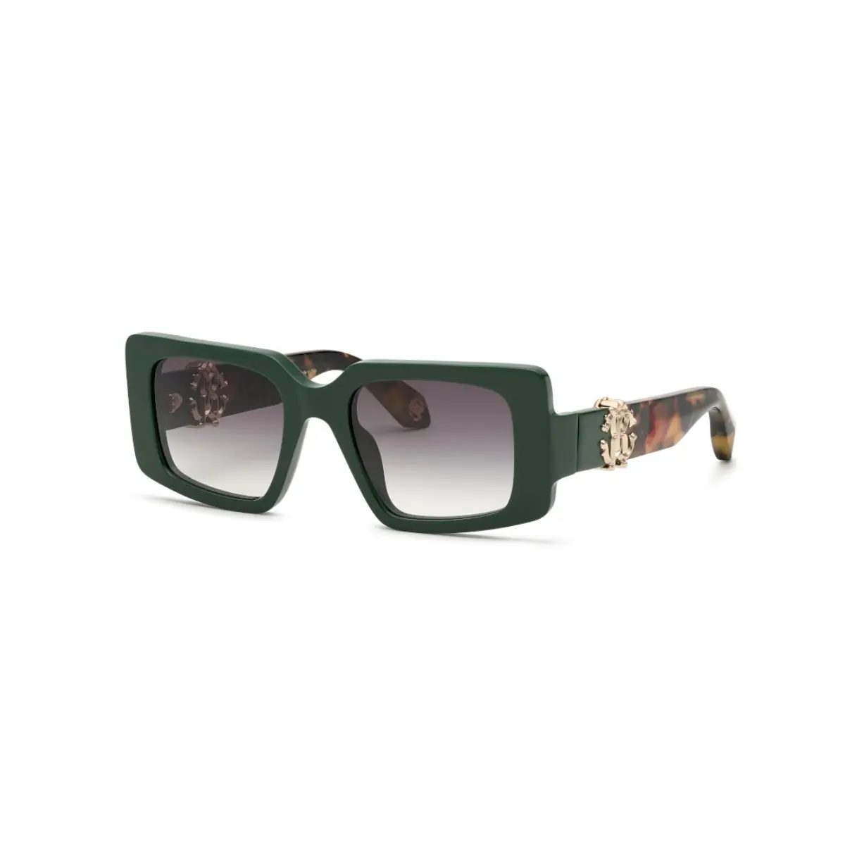 Óculos de Sol Roberto Cavalli SRC039M 510D80 Acetato Verde com lentes na cor Fumê