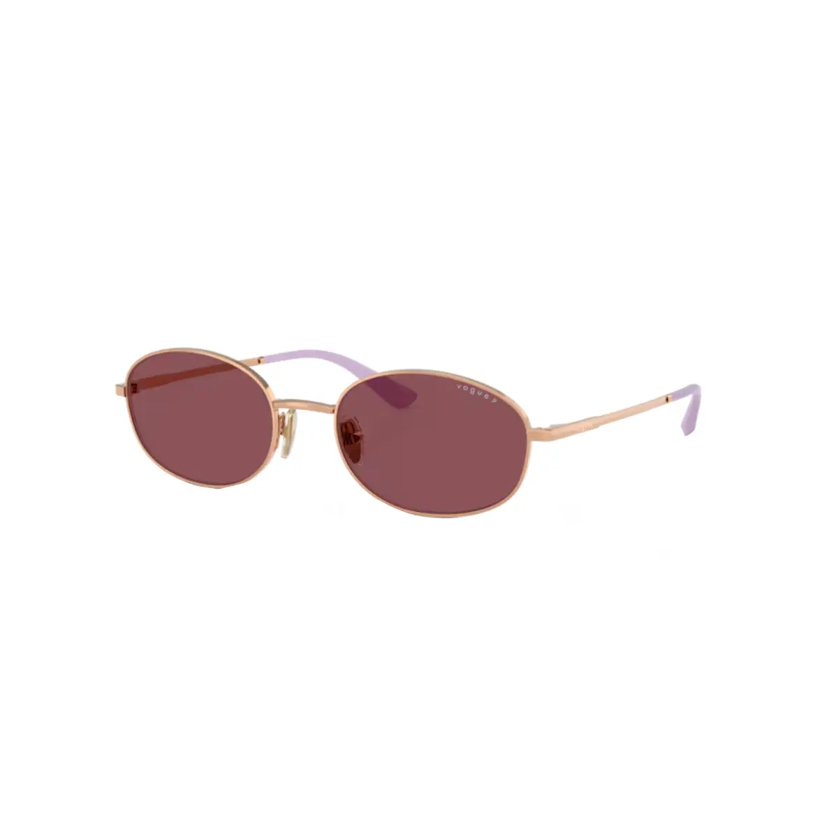 Óculos de Sol Vogue 0VO4323S 51525Q56 Metal Rose com lentes na cor Roxo Polarizado