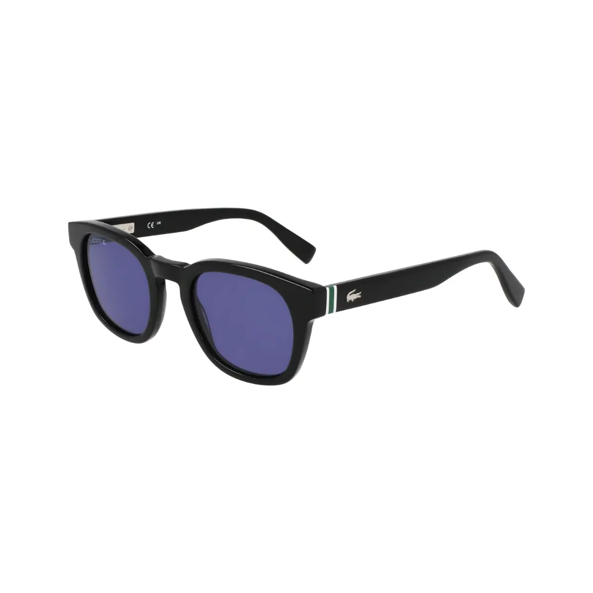 Óculos de Sol Lacoste L6015S 001 49 Acetato Preto com lentes na cor Azul