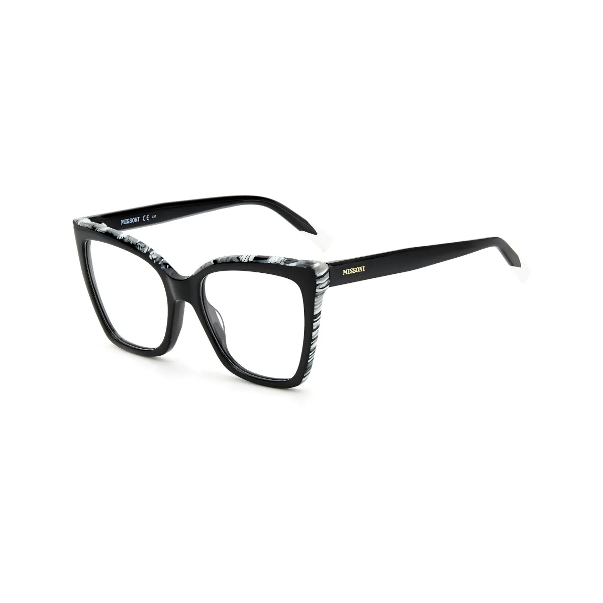 Óculos de Grau Missoni MIS 0092 1EI 5418 R Acetato Preto e Cinza