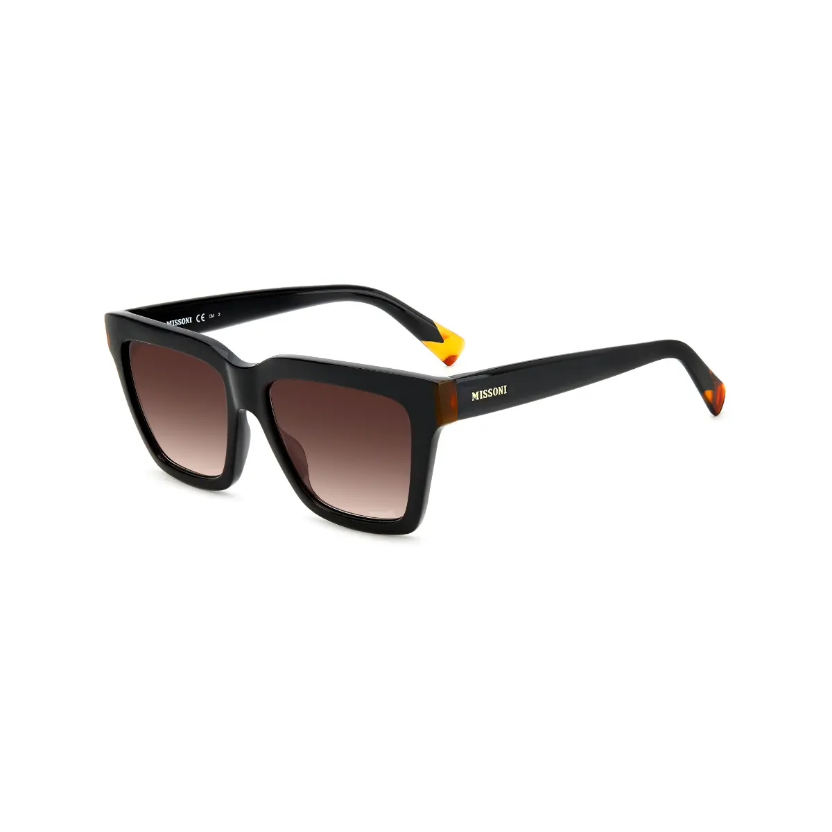Óculos de Sol Missoni MIS 0132/S 807 55HA S Acetato Preto com lentes na cor Marrom Degradê