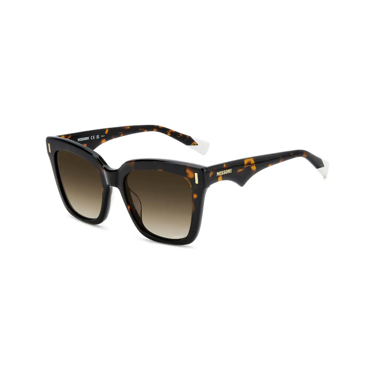 Óculos de Sol Missoni MIS 0206/G/S 086 53HA Acetato Marrom Mesclado com lentes na cor Marrom Degradê