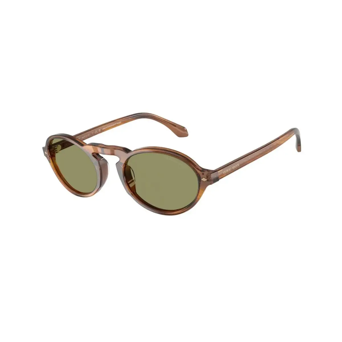 Óculos de Sol Giorgio Armani 0AR8219U 61631452 Acetato Laranja Mesclado com lentes na cor Verde