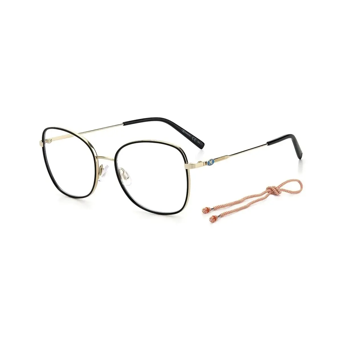 Óculos de Grau M Missoni MMI 0062 2M2 5318 R Metal Preto e Dourado
