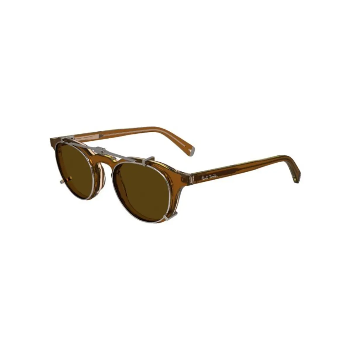 Óculos de Grau Paul Smith PS24611CLIP-ON KEYES 210 48 Acetato Caramelo com lentes na cor Marrom