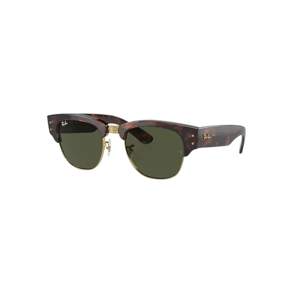 Óculos de Sol Ray-Ban Mega Clubmaster 0RB0316S 990/3153 Propionato Marrom Mesclado com lentes na cor Verde