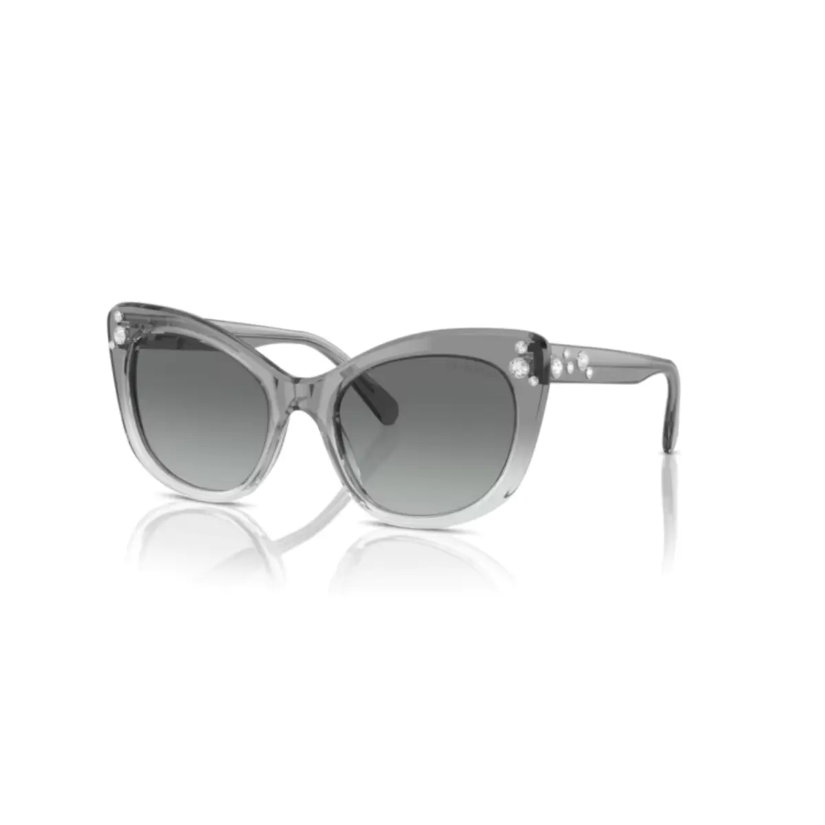 Óculos de Sol Swarovski 0SK6020 10461155 Acetato Cinza Transparente com lentes na cor Cinza Degradê