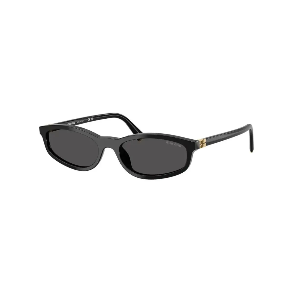 Óculos de Sol Miu Miu 0MU A06S 16K08Z54 Acetato Preto com lentes na cor Cinza