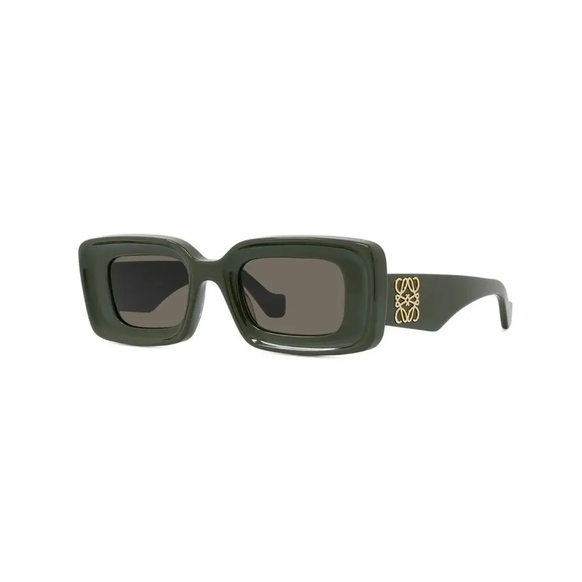 Óculos de Sol Loewe LW40101I_4696E Acetato Verde Escuro com lentes na cor Marrom