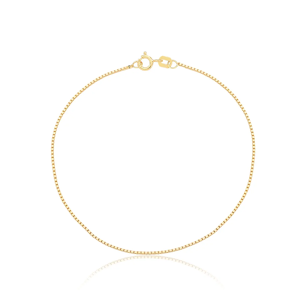 Pulseira malha Veneziana ouro 18k polida 18CM