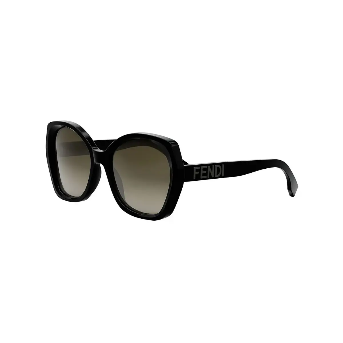 Óculos de Sol Fendi FE40112I_5701F Acetato Preto com lentes na cor Castanho Degradê