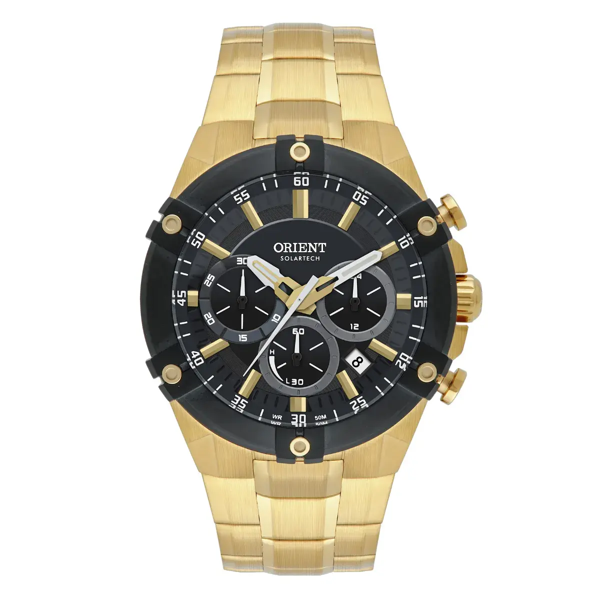 Relógio Orient Sport Solartech Cronógrafo Masculino - MGSSC064 G1KX Preto