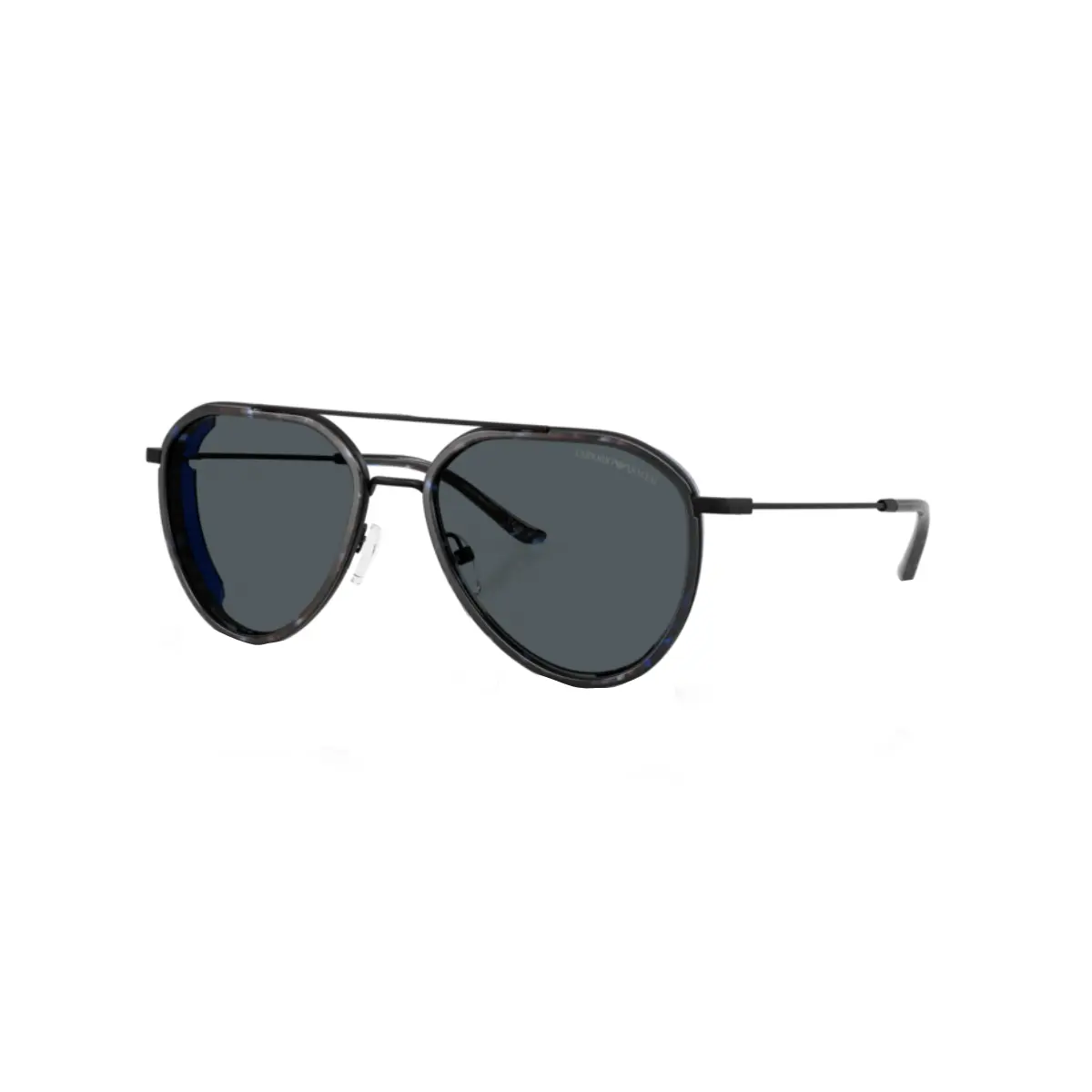 Óculos de Sol Emporio Armani 0EA2163 30018056 Metal Preto Fosco com lentes na cor  Cinza Escuro