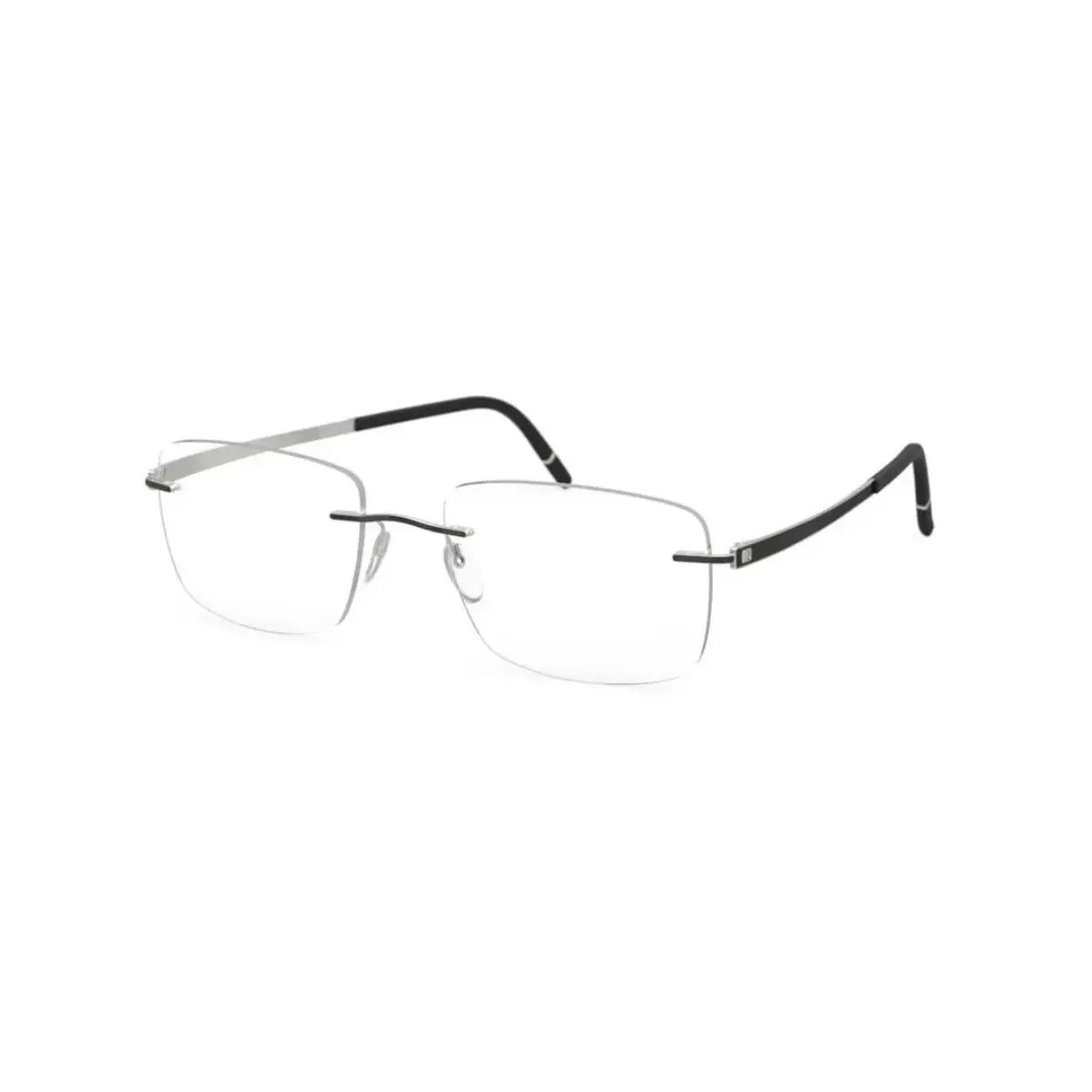 Óculos de Grau Silhouette Momentum 5529/GH 9010 54/19 Titânio Preto e Prata