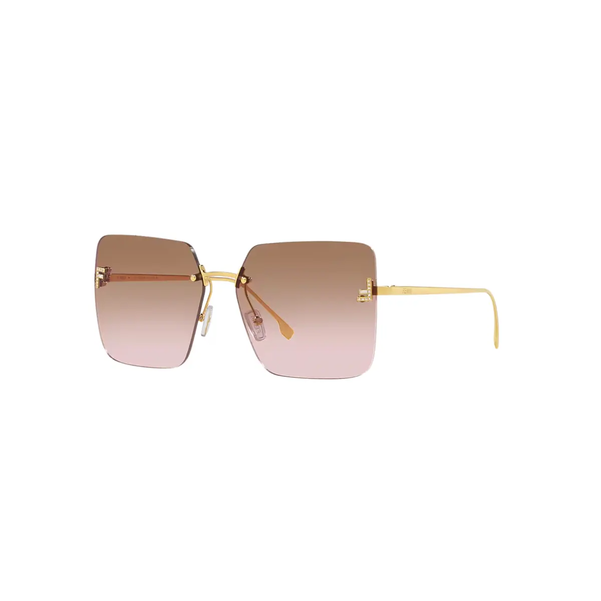 Óculos de Sol Fendi FE4082US_5930T Metal Dourado com lentes na cor Marrom Degradê