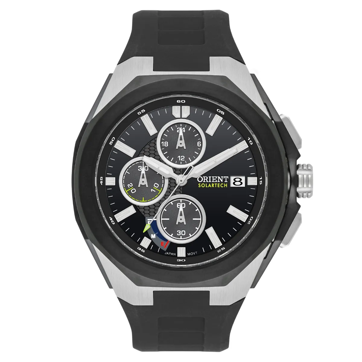 Relógio Orient Unique Solartech Cronógrafo - MBSPC049 P1PX Preto