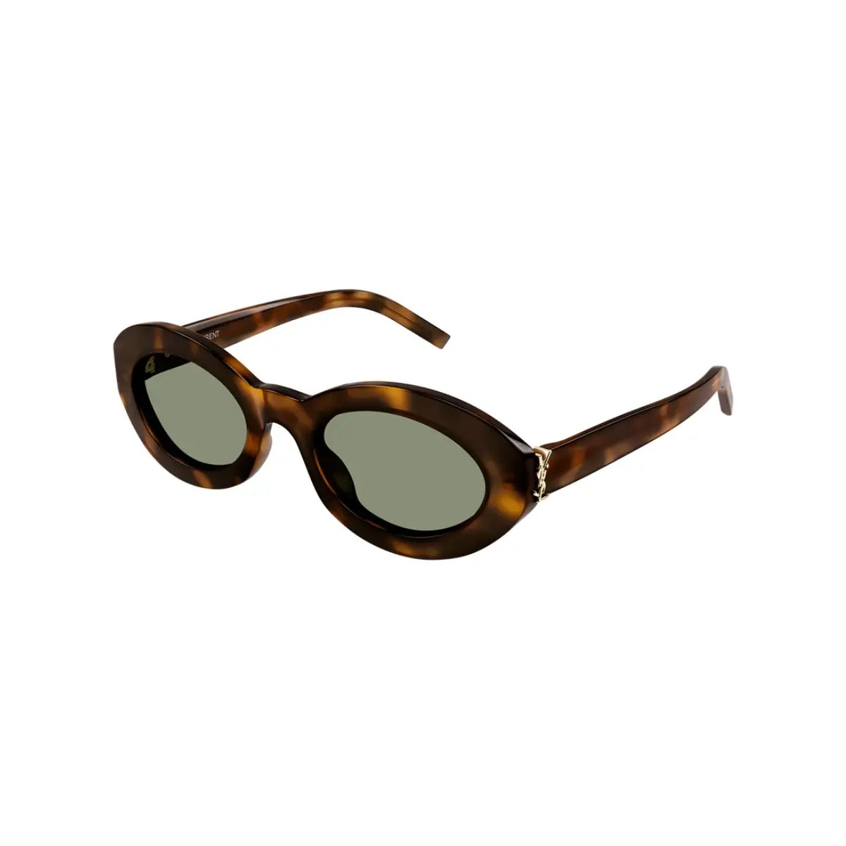 Óculos de Sol Saint Laurent SL M136-002 52 Acetato Marrom Mesclado com lentes na cor Verde