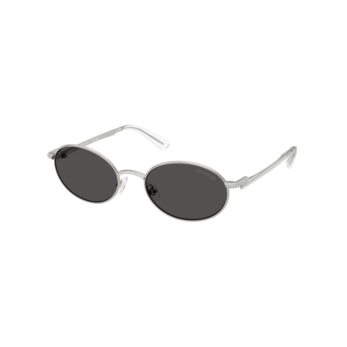 Óculos de Sol Swarovski 0SK7033 40018753 Metal Prata com lentes na cor Cinza Escuro