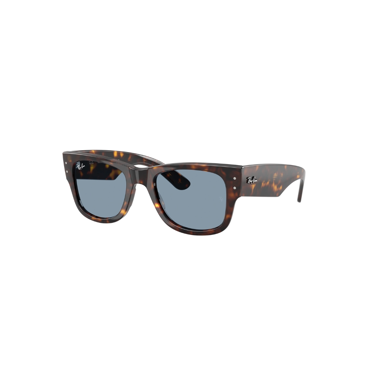 Óculos de Sol Ray-Ban Mega Wayfarer 0RB0840S 902/5651 Propionato Marrom Mesclado com lentes na cor Azul
