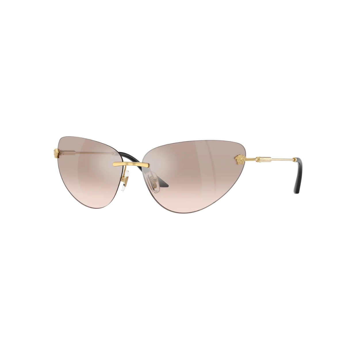 Óculos de Sol Versace 0VE2281 10028Z64 Metal Dourado com lentes na cor Marrom Espelhado Degradê