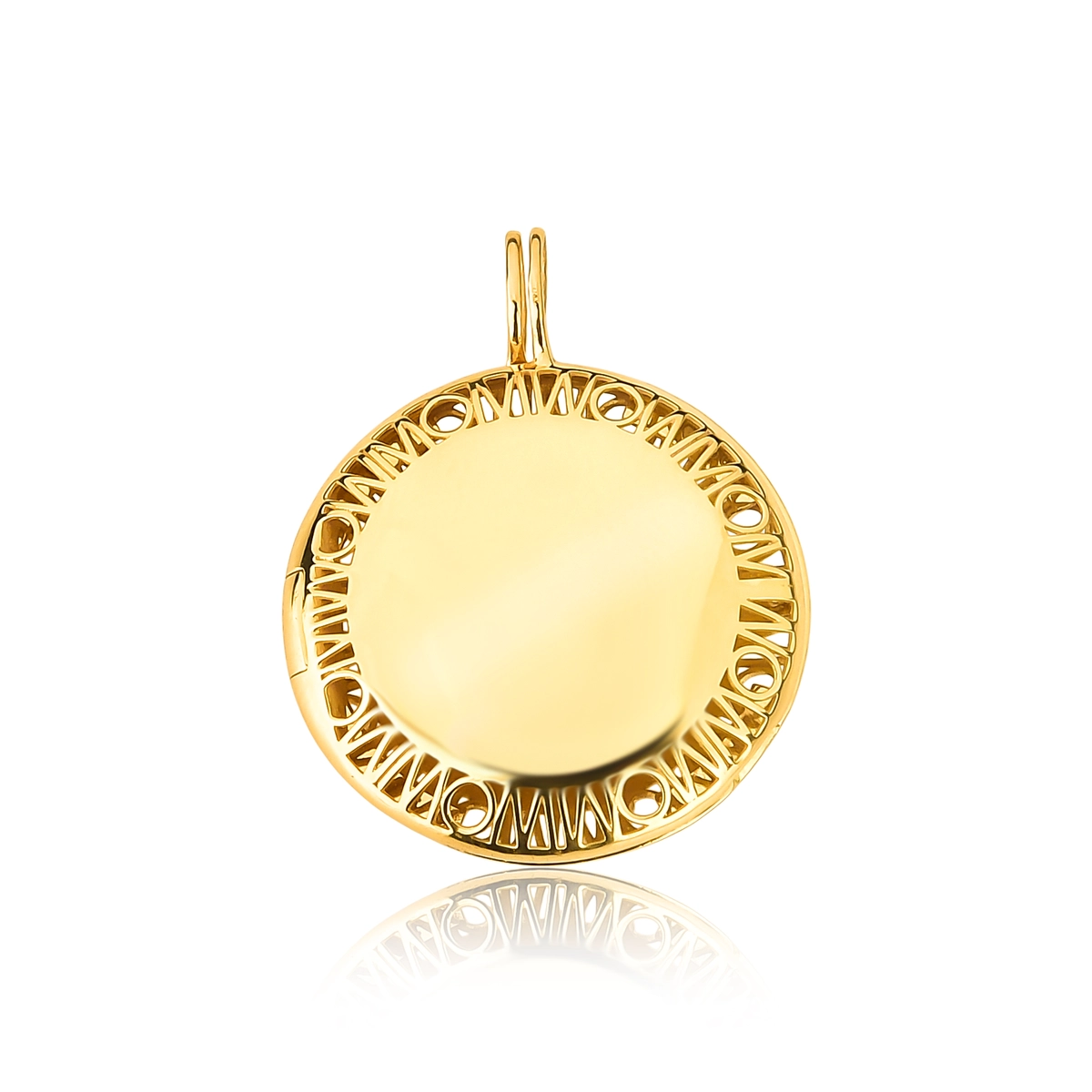 Pingente Wow Mom ouro 18k relicário com monograma polido