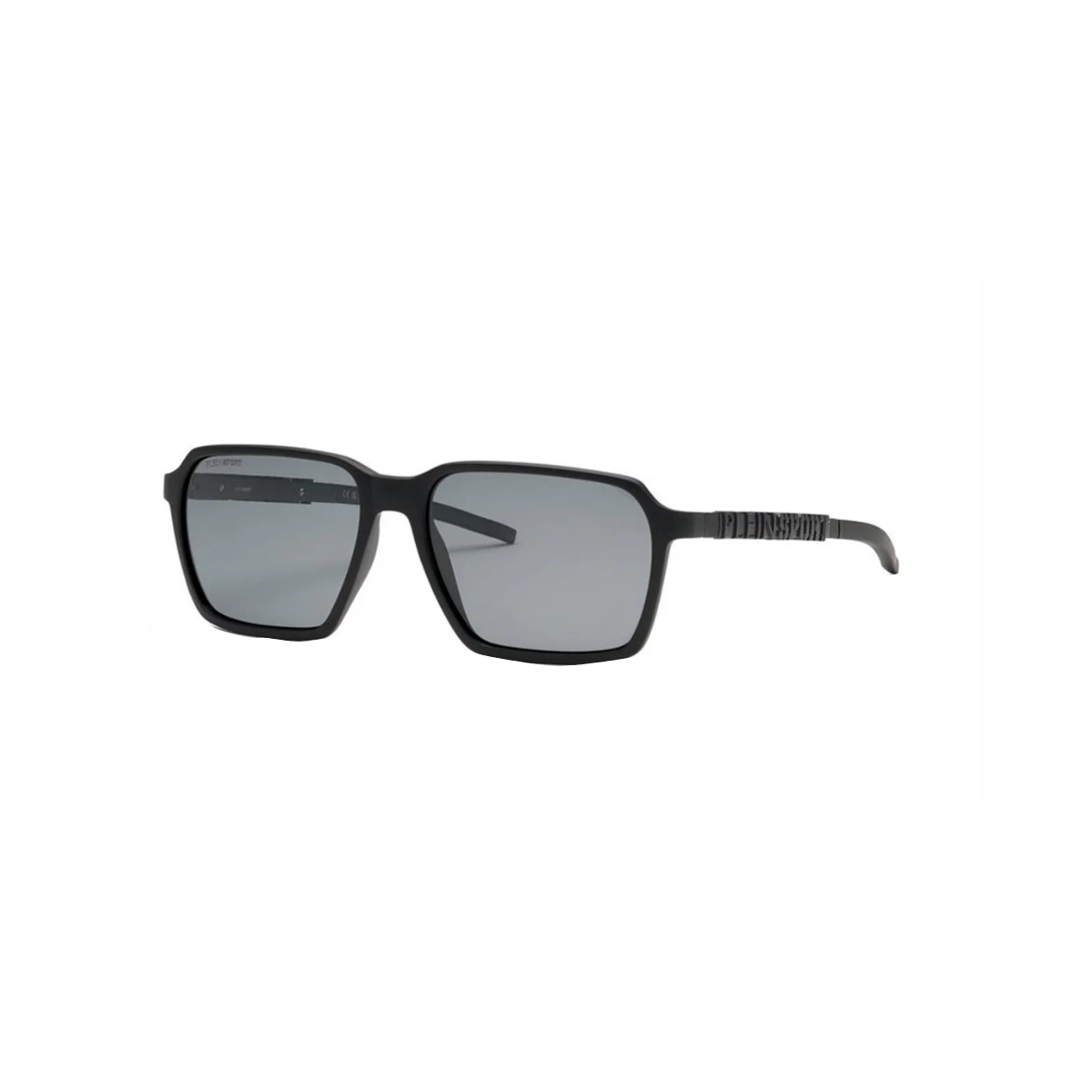 Óculos de Sol Plein Sport SSP012 59U28P Acetato Preto Fosco com lentes na cor Fumê Polarizado