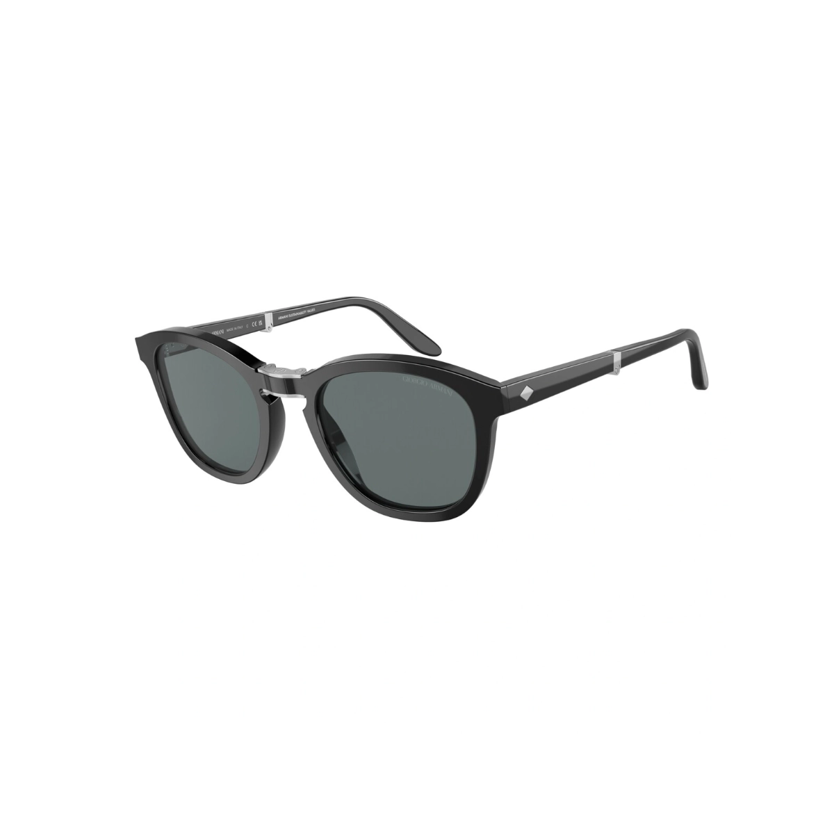 Óculos de Sol Giorgio Armani 0AR8170 58754N51 Acetato Preto com lentes na cor Azul Polarizado