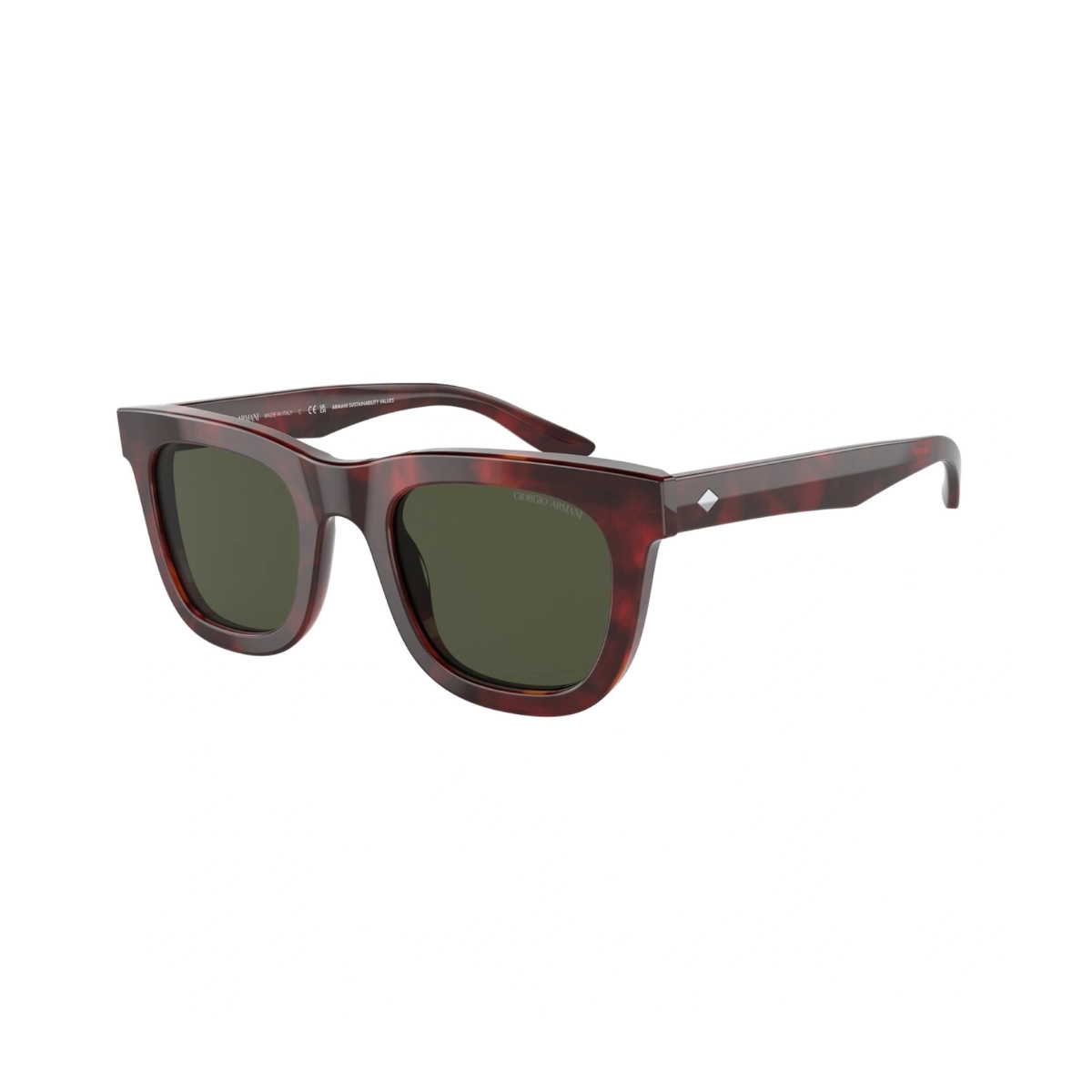 Óculos de Sol Giorgio Armani 0AR8171 59623149 Acetato Vermelho Mesclado com lentes na cor Verde