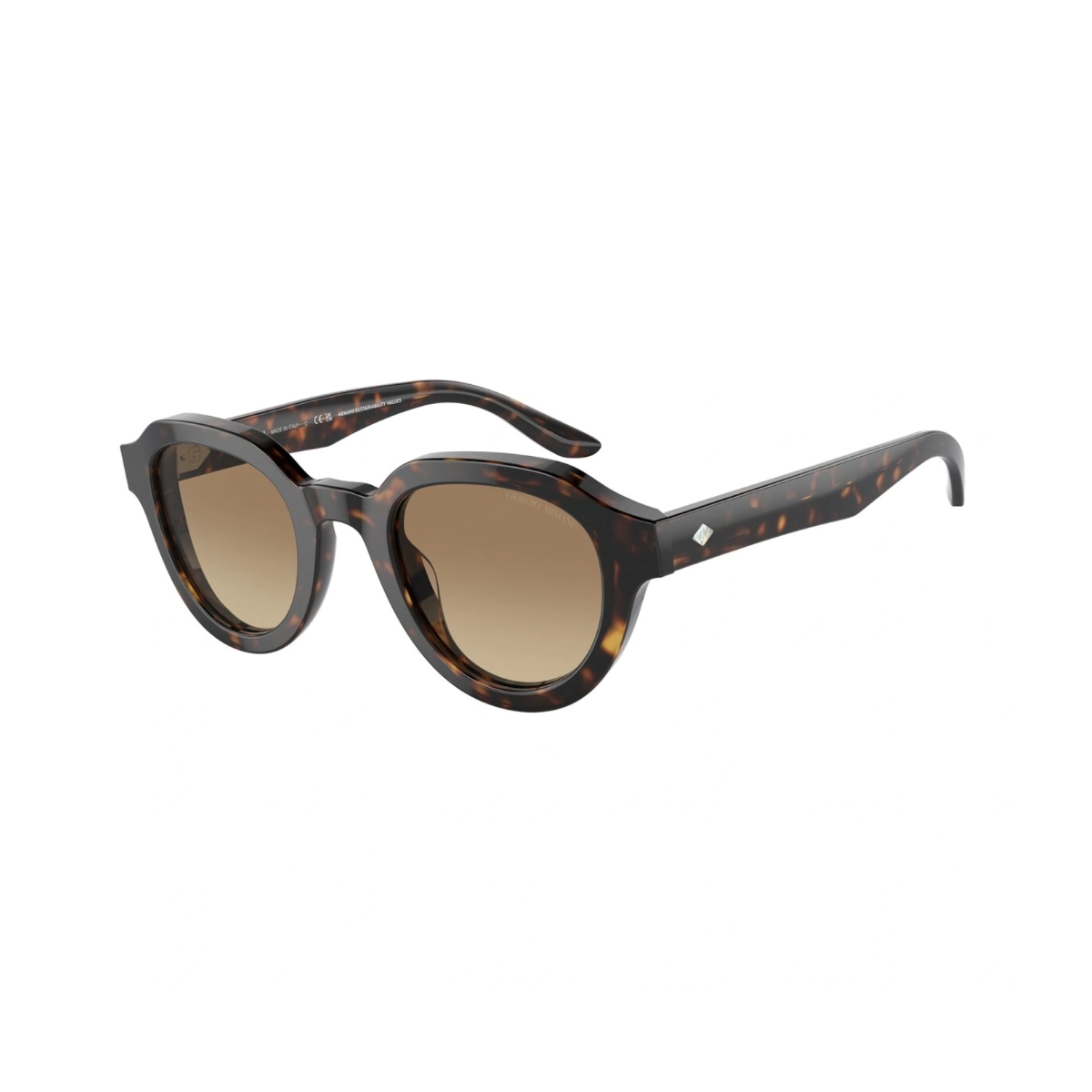 Óculos de Sol Giorgio Armani 0AR8172U 5879Q446 Acetato Marrom Mesclado com lentes na cor Marrom Degradê