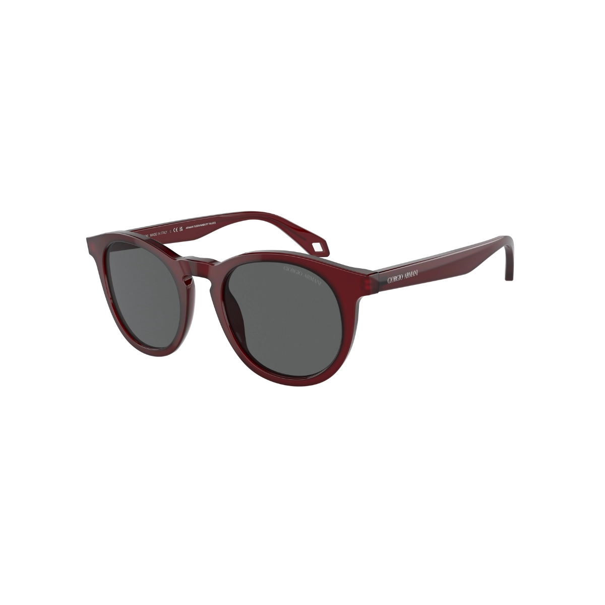 Óculos de Sol Giorgio Armani 0AR8192 6045B150 Acetato Bordô com lentes na cor Cinza Escuro