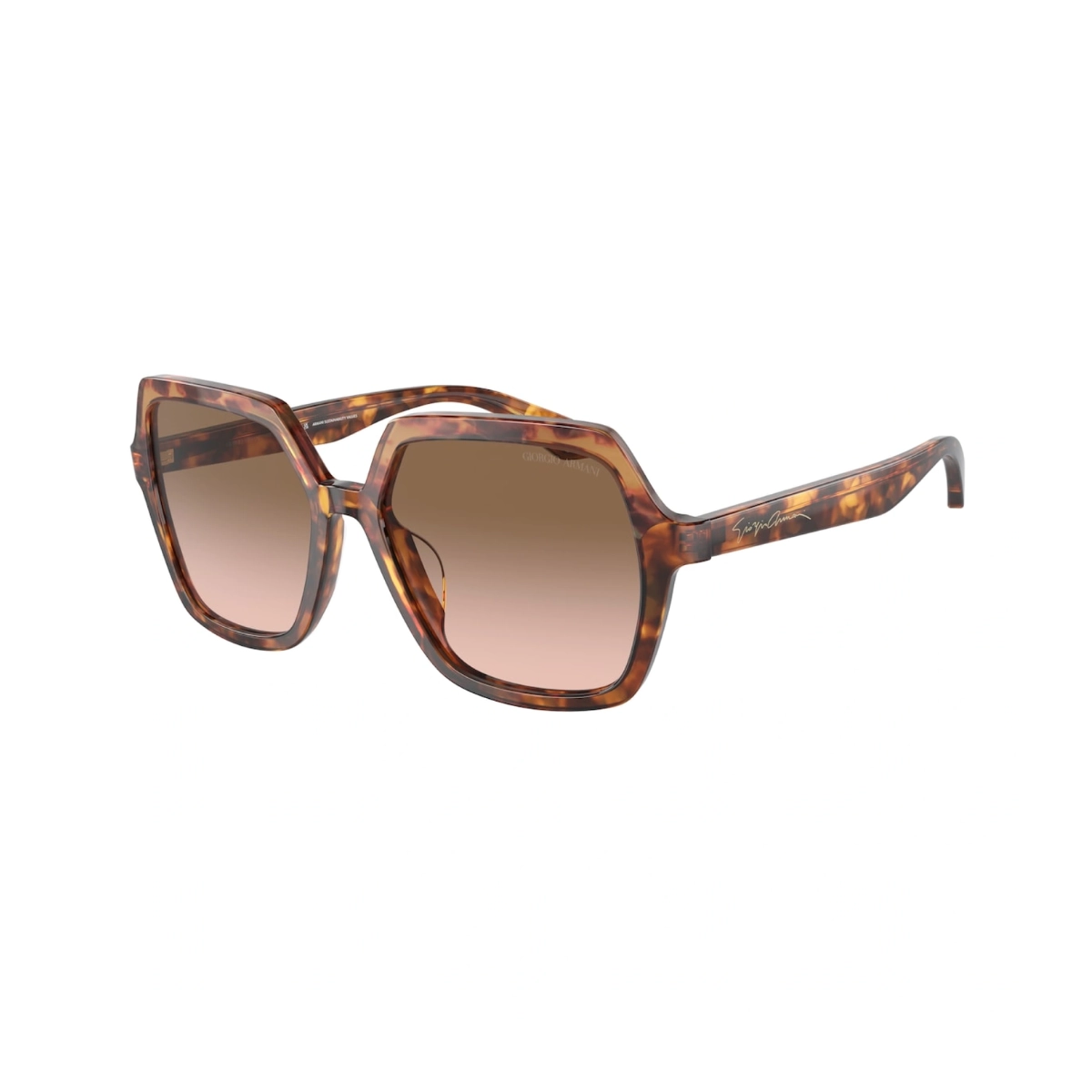 Óculos de Sol Girogio Armani 0AR8193U 60335155 Acetato Marrom Mesclado com lentes na cor Marrom Degradê