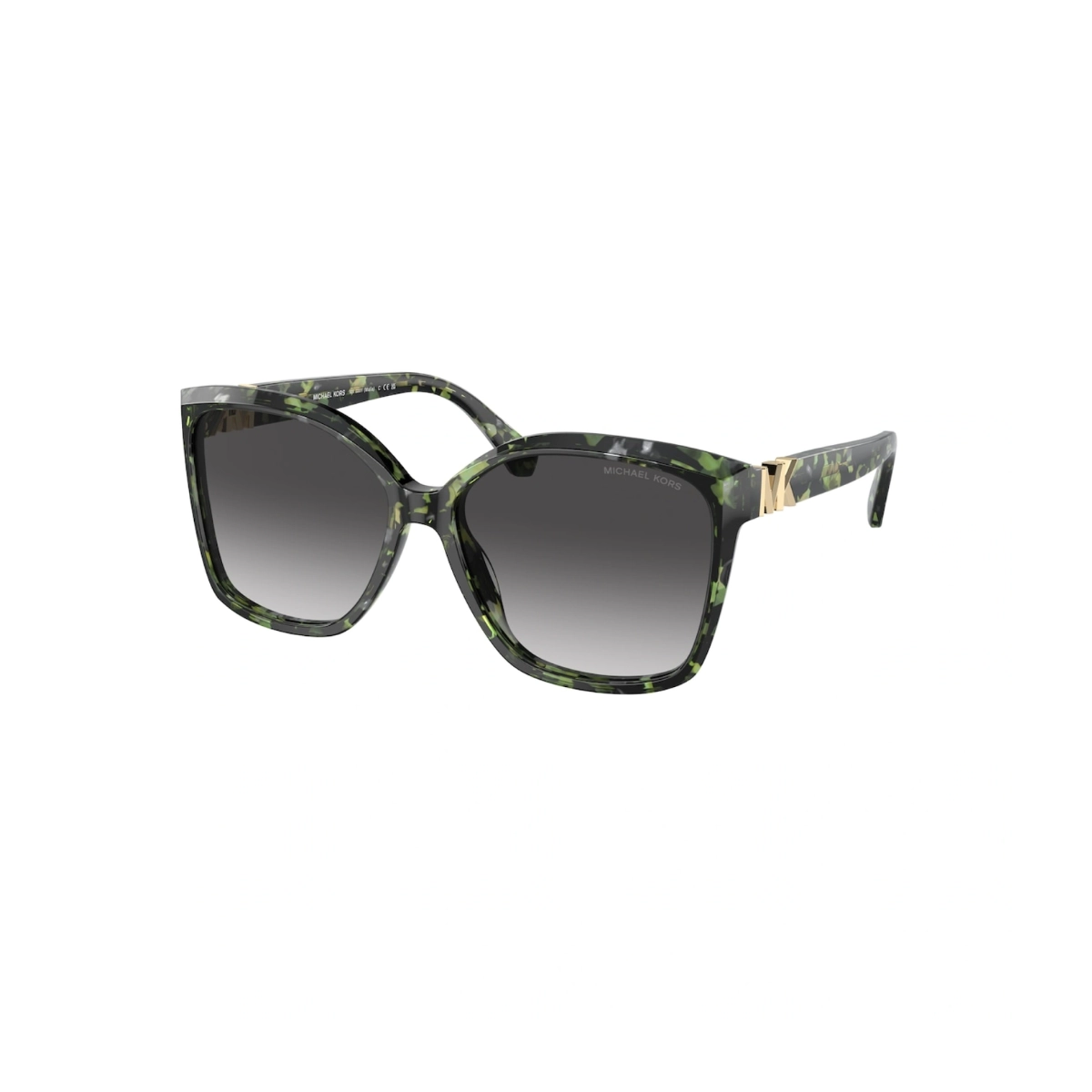 Óculos de Sol Michael Kors 0MK2201 39538G58 Acetato Verde Mesclado com lentes na cor Cinza Degradê