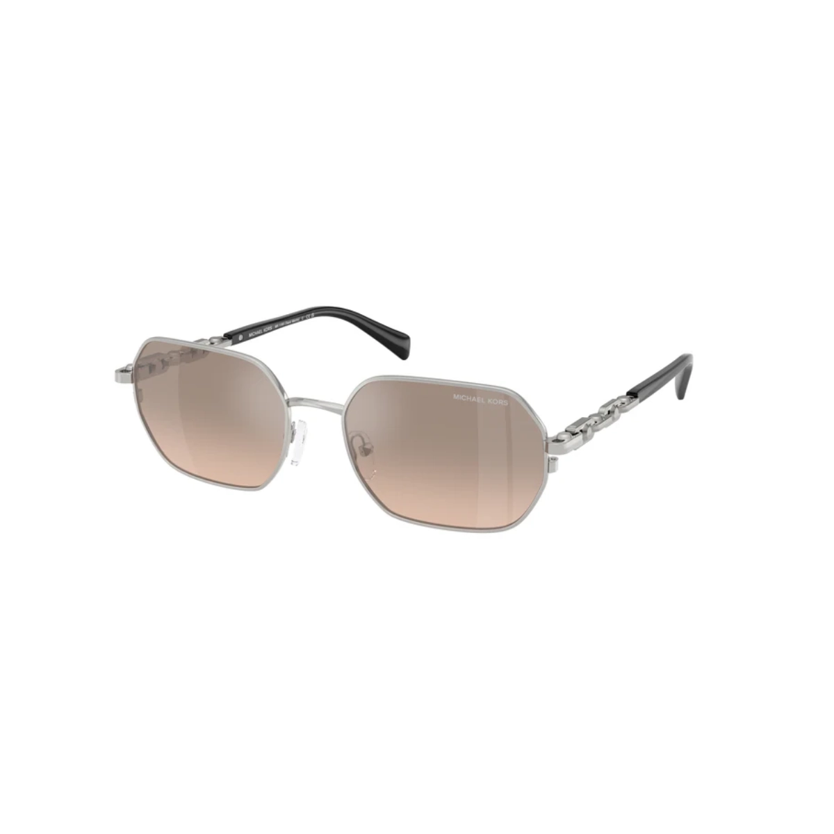Óculos de Sol Michael Kors 0MK1165 18933D57 Metal Prata com lentes na cor Marrom Claro Degradê