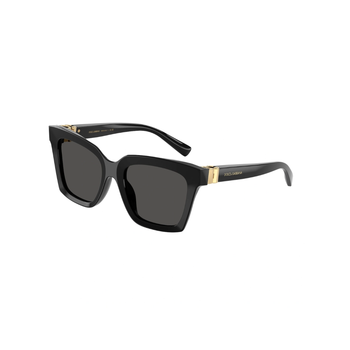 Óculos de Sol Dolce & Gabbana 0DG4498 501/8755 Acetato Preto com lentes na cor Cinza Escuro