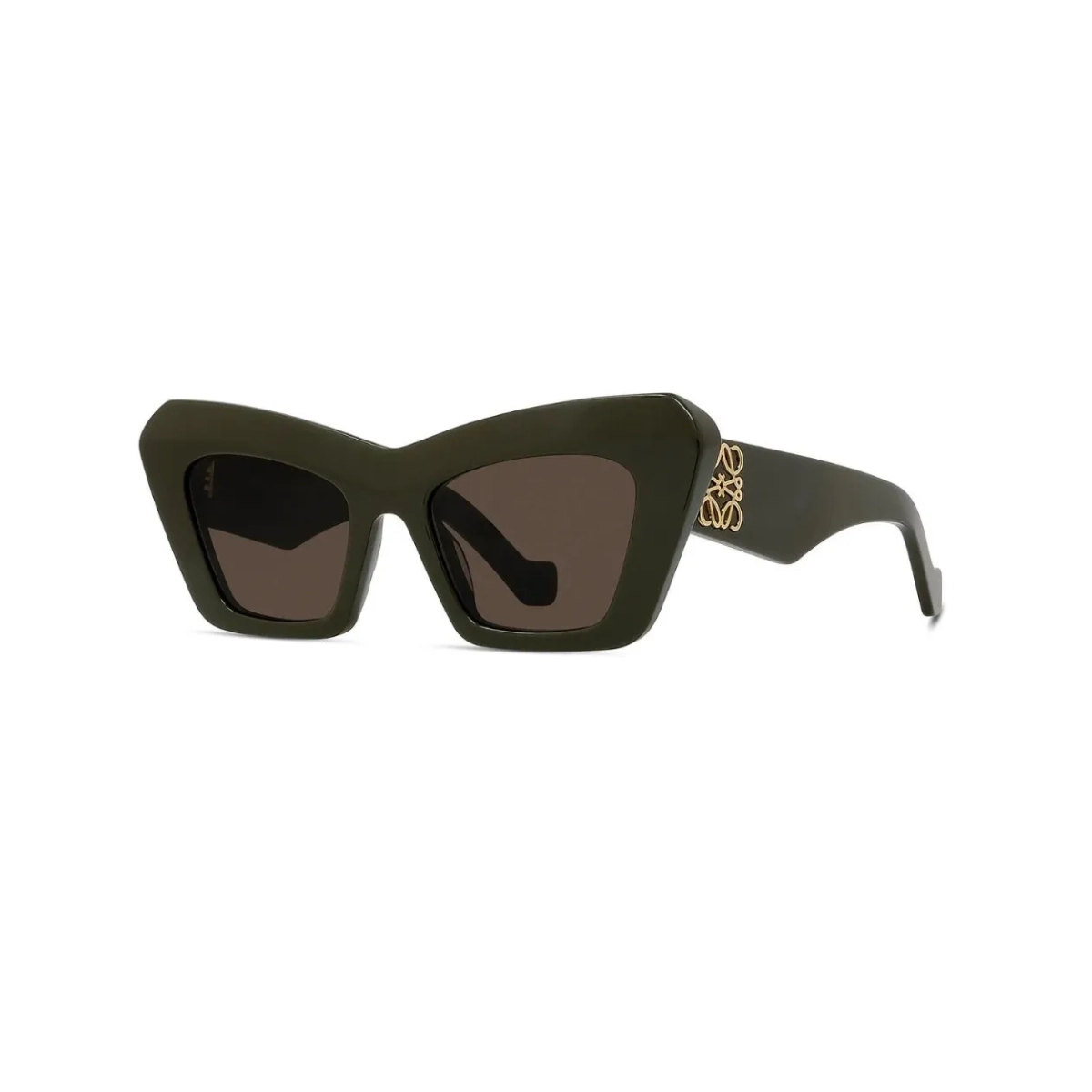 Óculos de Sol Loewe LW40036I_5196E Acetato Verde com lentes na cor Marrom