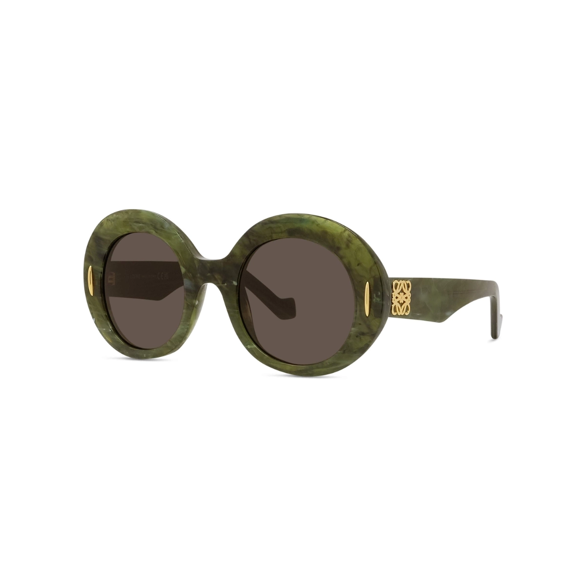 Óculos de Sol Loewe LW40146I_5096E Acetato Verde Mesclado com lentes na cor Marrom