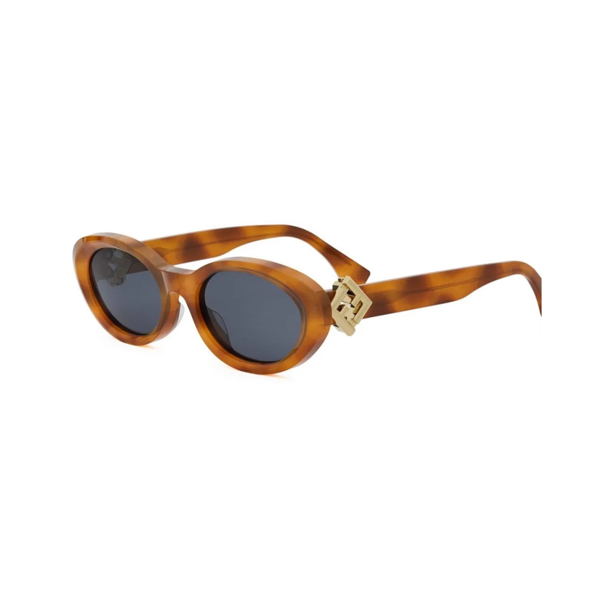 Óculos de Sol Fendi FE40140U_5356V Acetato Marrom Claro Mesclado com lentes na cor Azul