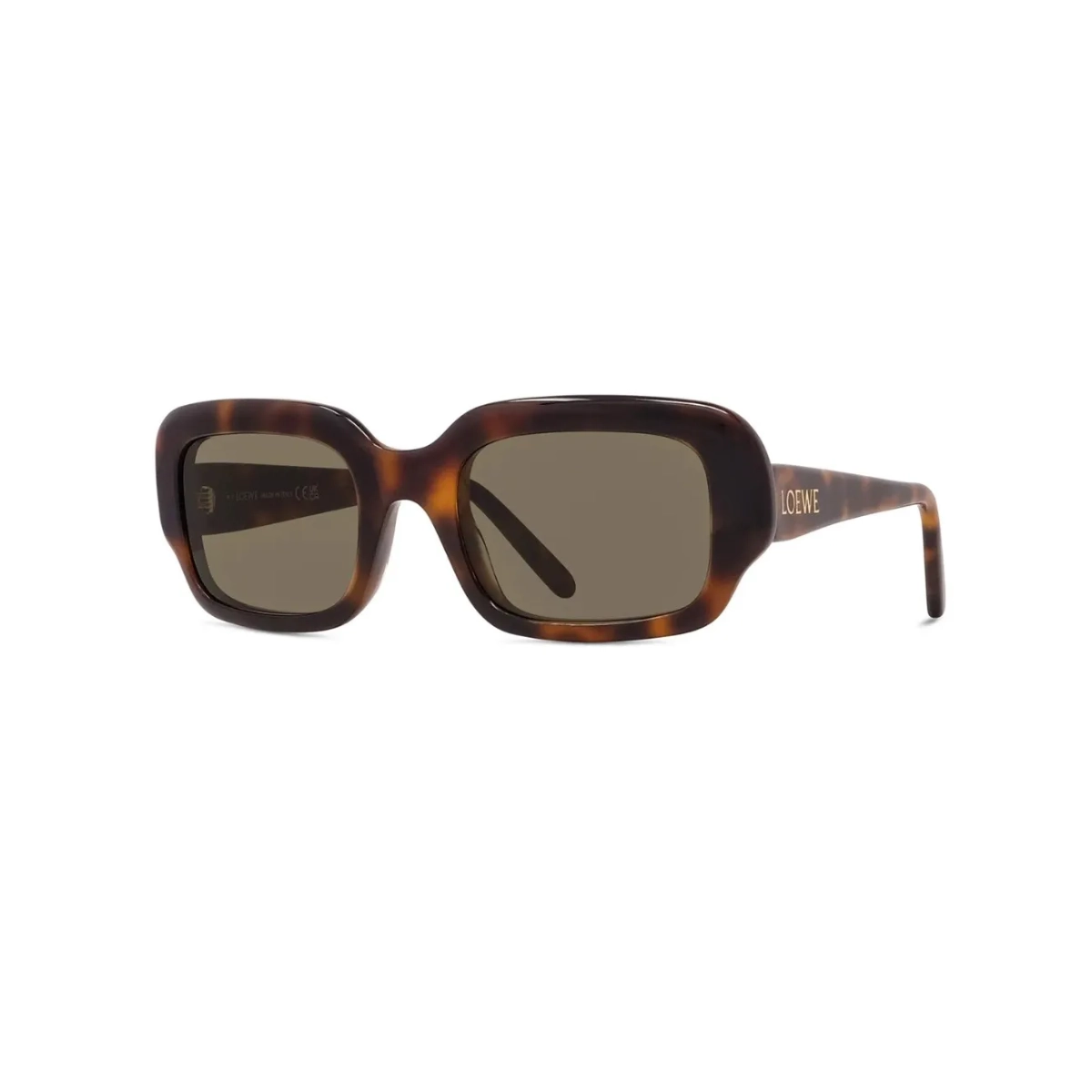 Óculos de Sol Loewe LW40158I_5152N Acetato Marrom Mesclado com lentes na cor Verde