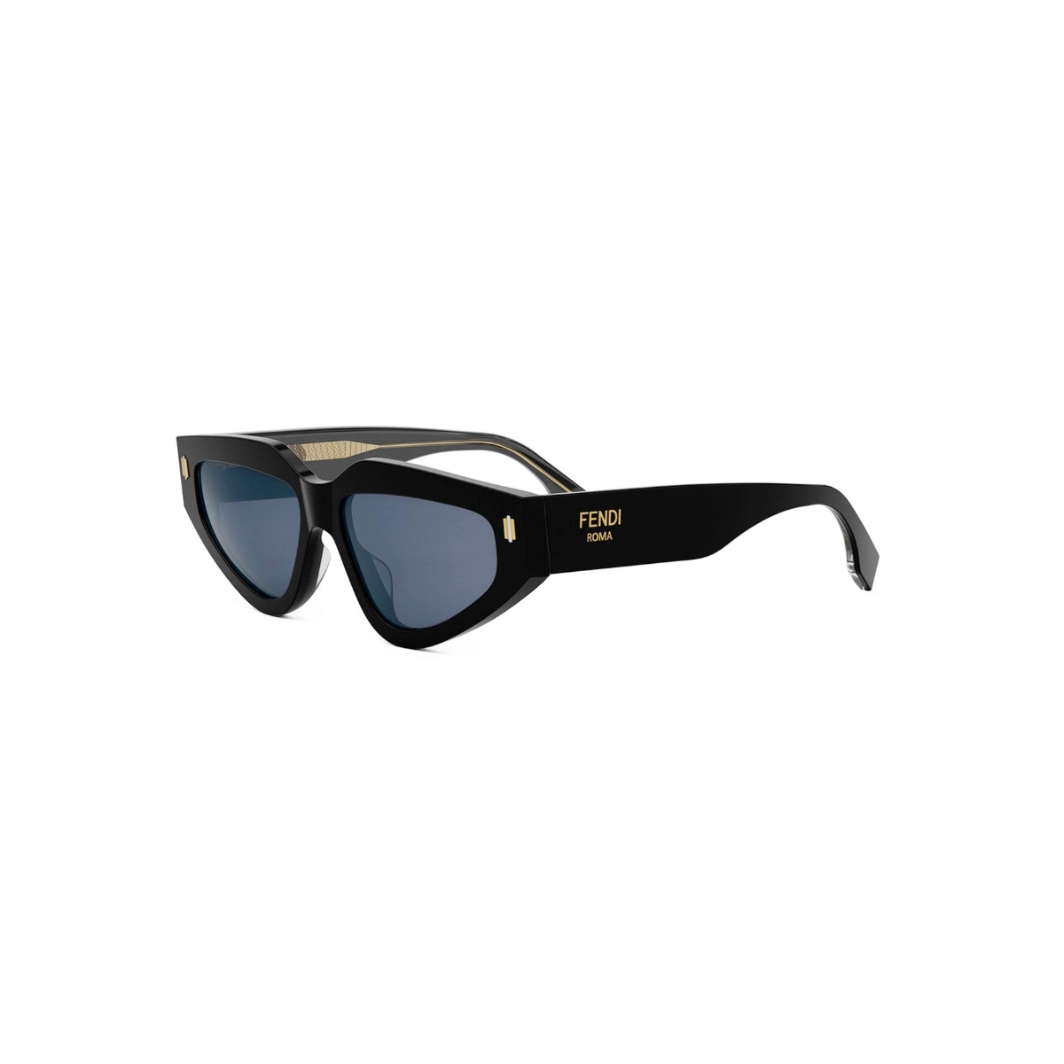 Óculos de Sol Fendi FE40163U_5401V Acetato Preto com lentes na cor Azul