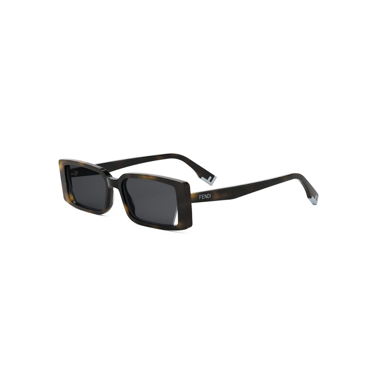 Óculos de Sol Fendi FE40164I_5352A Acetato Marrom Mesclado com lentes na cor Cinza