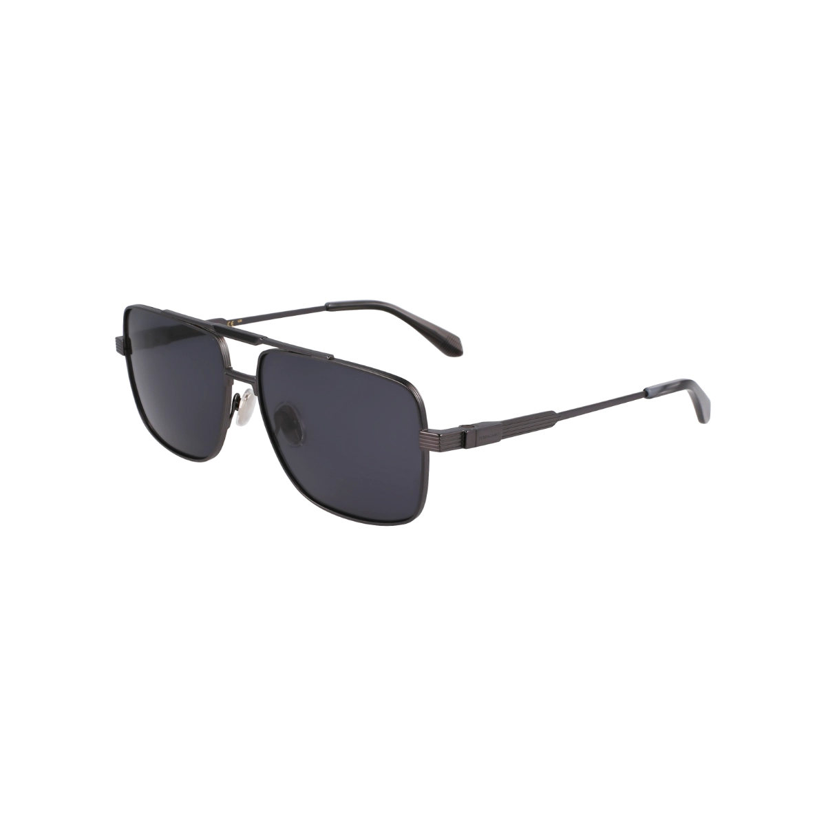 Óculos de Sol Salvatore Ferragamo SF318S 018 60 Titânio Grafite com lentes na cor Cinza