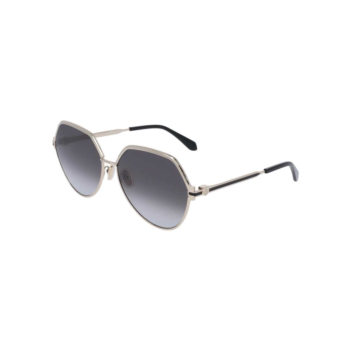 Óculos de Sol Salvatore Ferragamo SF325S 738 62 Metal Dourado Claro com lentes na cor Cinza Degradê
