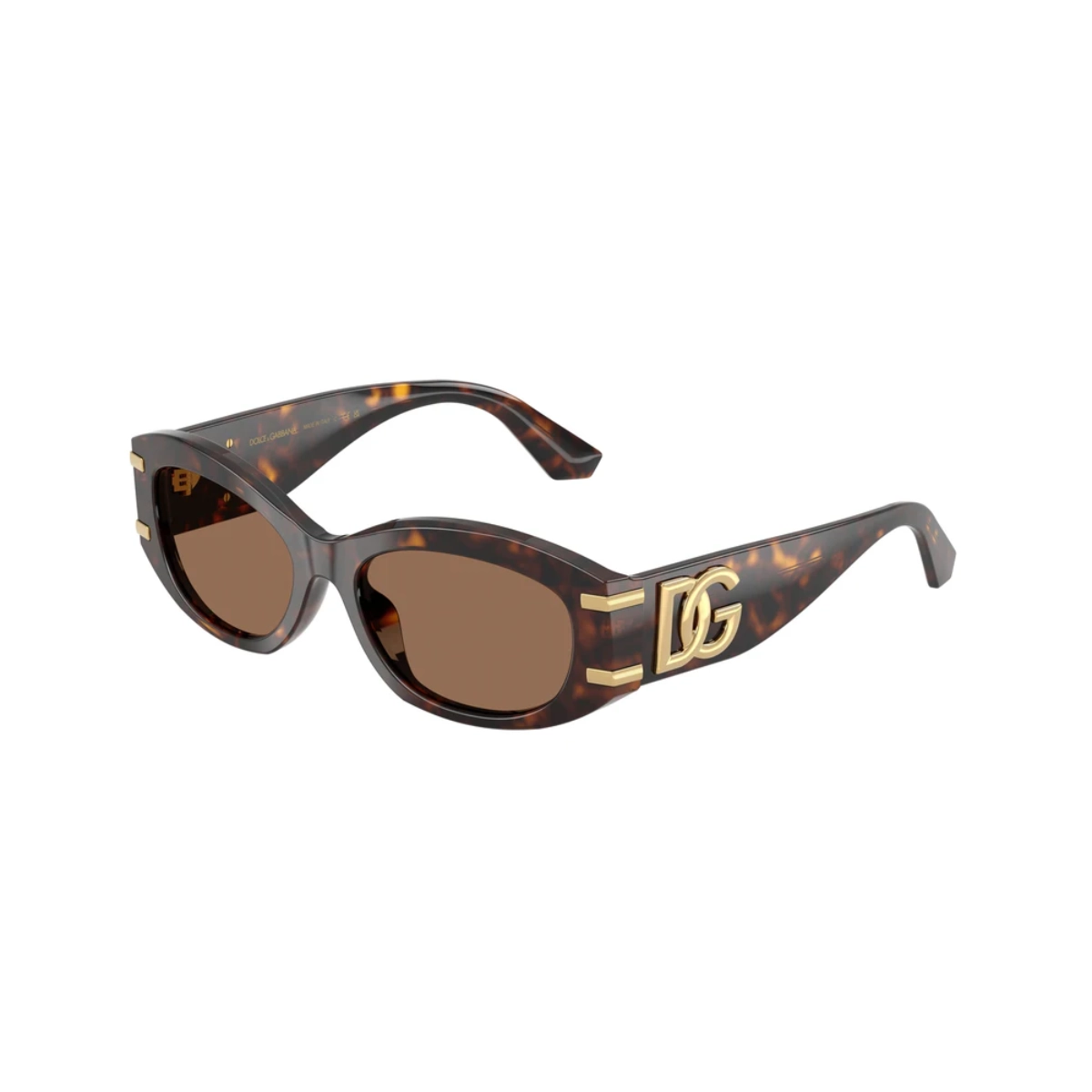 Óculos de Sol Dolce & Gabbana 0DG4502 502/7355 Acetato Marrom Mesclado com lentes na cor Marrom