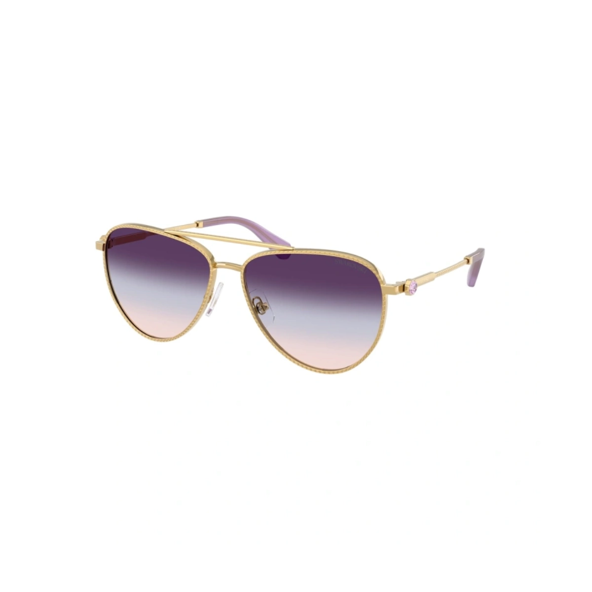 Óculos de Sol Swarovski 0SK7031 4036U759 Metal Dourado com lentes na cor Violeta Degradê