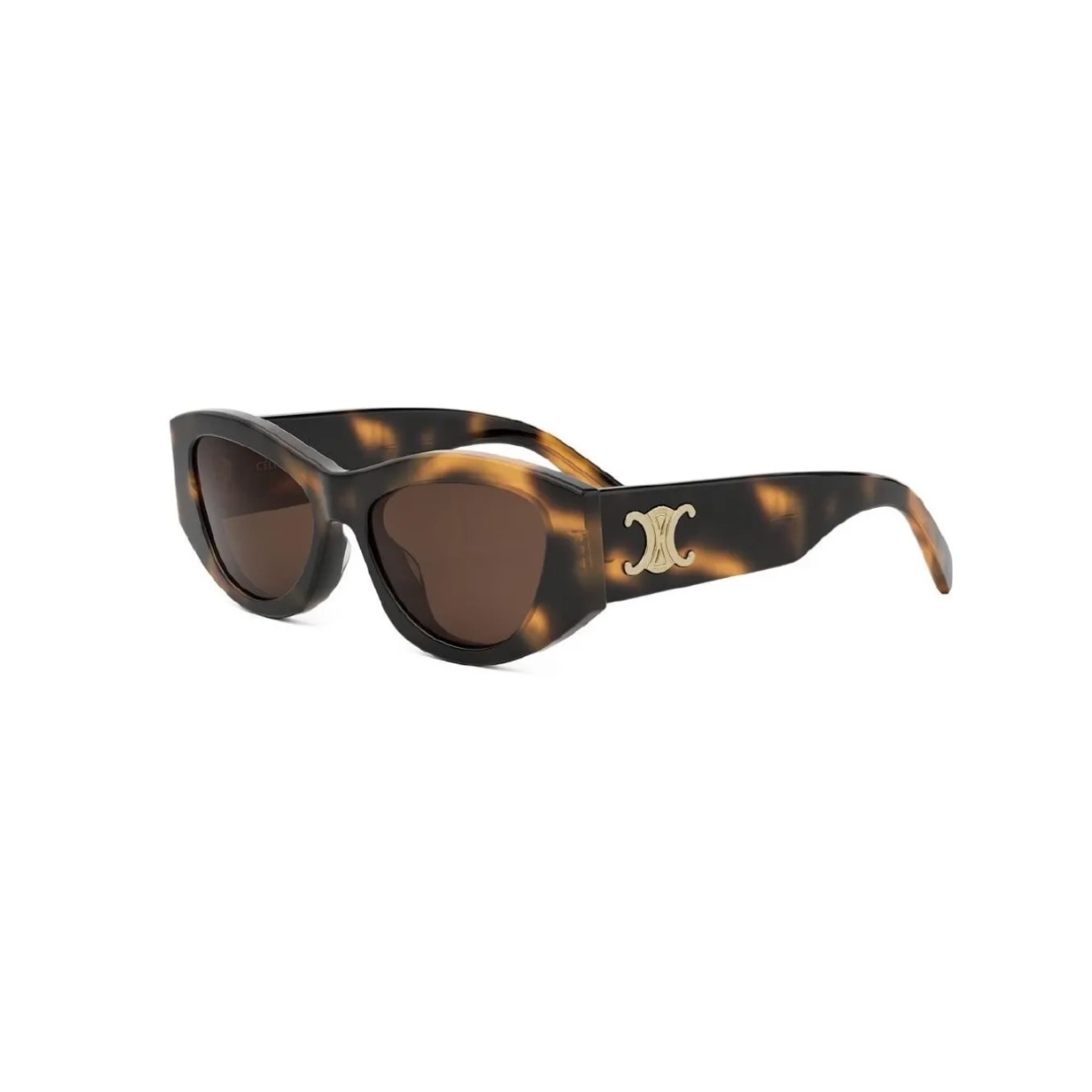 Óculos de Sol Celine Triomphe CL40308U_5553E Acetato Marrom Mesclado com lentes na cor Marrom