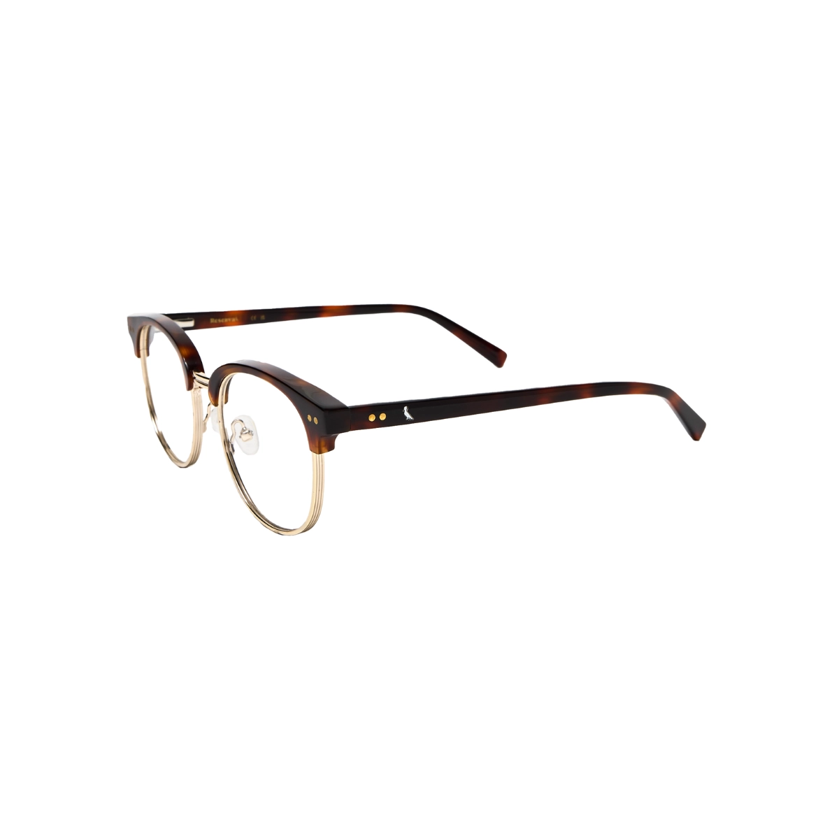 Óculos de Grau Reserva RSV2101 214 50 Metal e Acetato Marrom Mesclado e Dourado