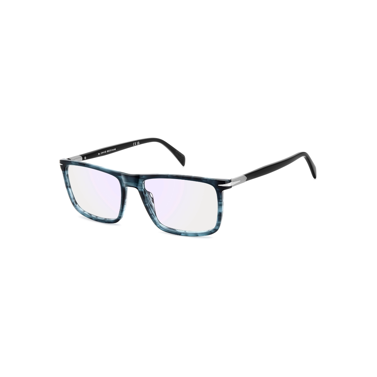 Óculos de Grau David Beckham DB 1181 YA7 5918 R Acetato Preto e Azul Mesclado